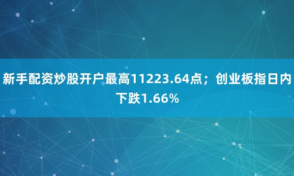 新手配资炒股开户最高11223.64点；创业板指日内下跌1.66%