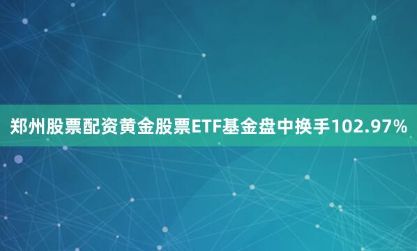 郑州股票配资黄金股票ETF基金盘中换手102.97%
